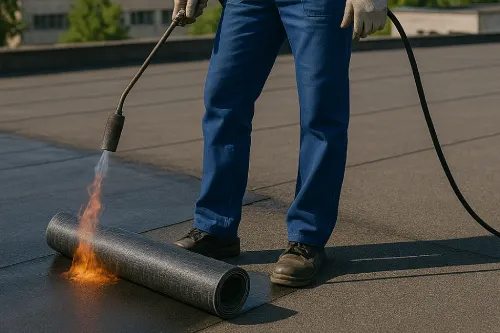 Наплавление гидроизоляционного слоя